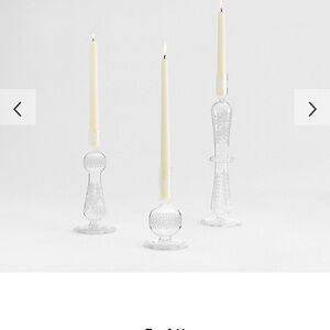 NWT Pottery Barn Etched Glass Candle Holders - Small and Medium size
